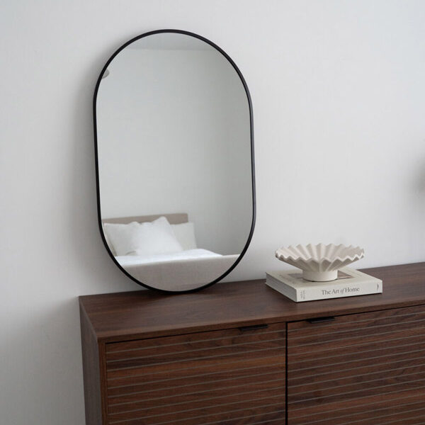 L'Ovale By Detay | Miroir Ovale | Style Scandinave | 50 X 80 cm | Bordure Noire ou Or