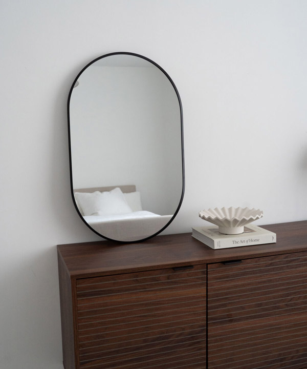 L'Ovale By Detay |  Miroir Ovale | Style Scandinave |  50 X 80 cm | Bordure Noire ou Or